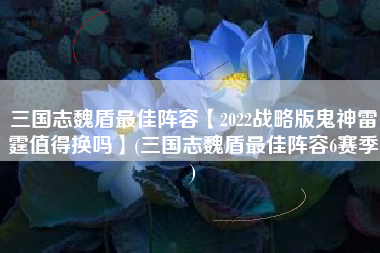 三国志魏盾最佳阵容【2022战略版鬼神雷霆值得换吗】(三国志魏盾最佳阵容6赛季)