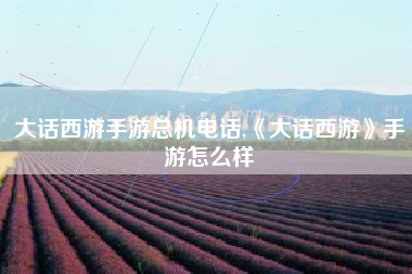 大话西游手游总机电话,《大话西游》手游怎么样