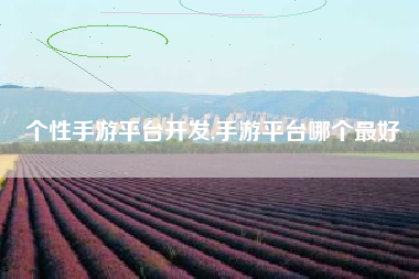 个性手游平台开发,手游平台哪个最好