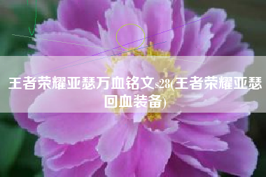 王者荣耀亚瑟万血铭文s28(王者荣耀亚瑟回血装备)