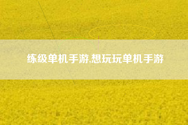 练级单机手游,想玩玩单机手游