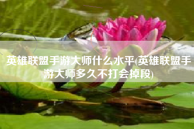 英雄联盟手游大师什么水平(英雄联盟手游大师多久不打会掉段)