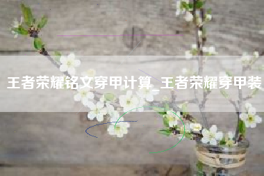 王者荣耀铭文穿甲计算_王者荣耀穿甲装