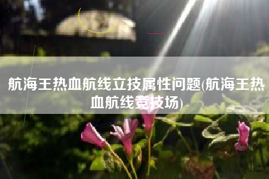 航海王热血航线立技属性问题(航海王热血航线竞技场)