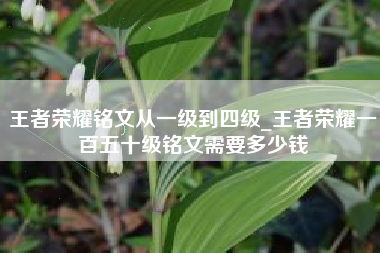 王者荣耀铭文从一级到四级_王者荣耀一百五十级铭文需要多少钱