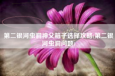 第二银河虫洞神父箱子选择攻略(第二银河虫洞问题)