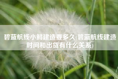 碧蓝航线小鲟建造要多久(碧蓝航线建造时间和出货有什么关系)