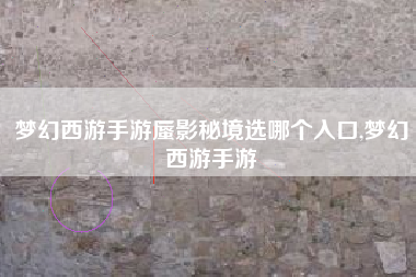 梦幻西游手游蜃影秘境选哪个入口,梦幻西游手游