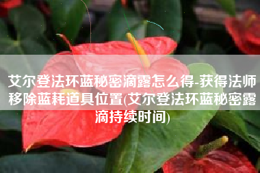艾尔登法环蓝秘密滴露怎么得-获得法师移除蓝耗道具位置(艾尔登法环蓝秘密露滴持续时间)