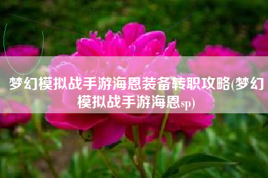 梦幻模拟战手游海恩装备转职攻略(梦幻模拟战手游海恩sp)