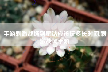 手游刺激战场到星钻应该玩多长时间,刺激战场手游