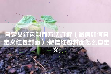 自定义红包封面方法讲解（微信如何自定义红包封面）(微信红包封面怎么自定义)