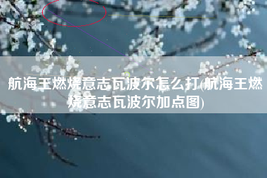 航海王燃烧意志瓦波尔怎么打(航海王燃烧意志瓦波尔加点图)