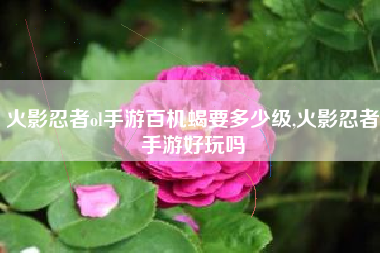 火影忍者ol手游百机蝎要多少级,火影忍者手游好玩吗