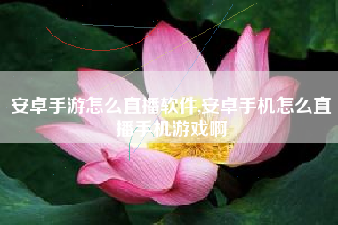安卓手游怎么直播软件,安卓手机怎么直播手机游戏啊