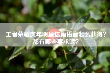 王者荣耀虎年明星送福语音怎么获得？都有哪些要求呢？