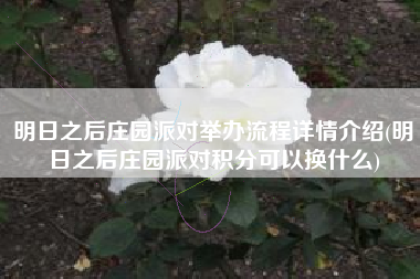 明日之后庄园派对举办流程详情介绍(明日之后庄园派对积分可以换什么)