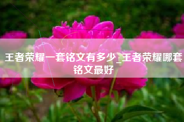 王者荣耀一套铭文有多少_王者荣耀哪套铭文最好