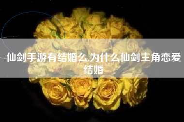 仙剑手游有结婚么,为什么仙剑主角恋爱结婚
