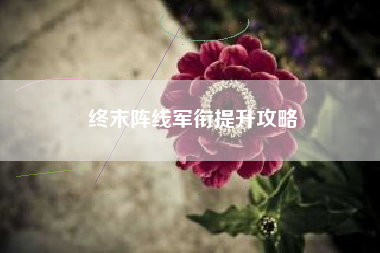 终末阵线军衔提升攻略