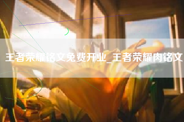 王者荣耀铭文免费开业_王者荣耀肉铭文