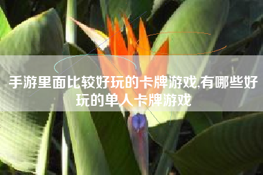 手游里面比较好玩的卡牌游戏,有哪些好玩的单人卡牌游戏