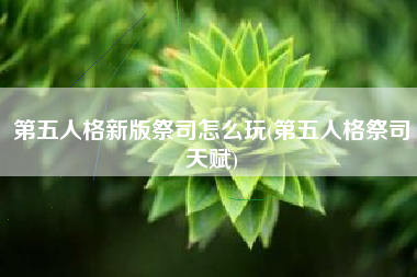 第五人格新版祭司怎么玩(第五人格祭司天赋)