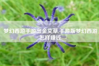 梦幻西游手游出金艾草,手游版梦幻西游怎样赚钱