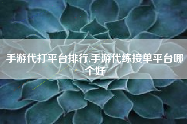 手游代打平台排行,手游代练接单平台哪个好