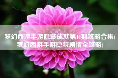 梦幻西游手游隐藏成就第11期攻略合集(梦幻西游手游隐藏剧情全攻略)
