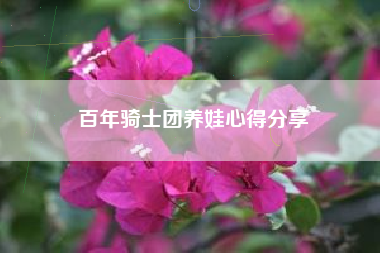 百年骑士团养娃心得分享