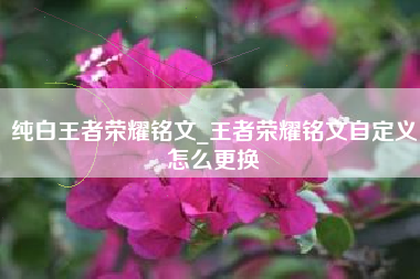 纯白王者荣耀铭文_王者荣耀铭文自定义怎么更换