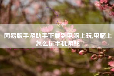 网易版手游助手下载到电脑上玩,电脑上怎么玩手机游戏
