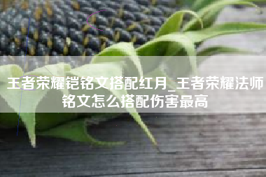 王者荣耀铠铭文搭配红月_王者荣耀法师铭文怎么搭配伤害最高