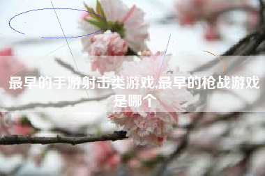 最早的手游射击类游戏,最早的枪战游戏是哪个