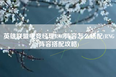 英雄联盟电竞经理RNG阵容怎么搭配(RNG阵容搭配攻略)