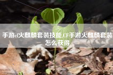 手游cf火麒麟套装技能,CF手游火麒麟套装怎么获得