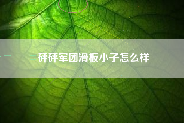 砰砰军团滑板小子怎么样