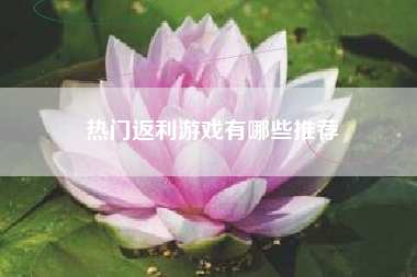 热门返利游戏有哪些推荐