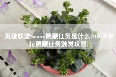 英雄联盟Samira隐藏任务是什么(LOL萨米拉隐藏任务触发攻略)