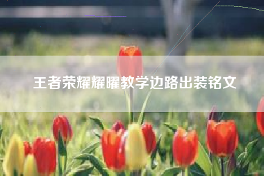 王者荣耀耀曜教学边路出装铭文