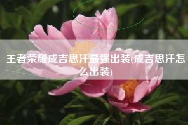 王者荣耀成吉思汗最强出装(成吉思汗怎么出装)