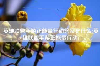 英雄联盟手游正能量行动答案是什么(英雄联盟手游正能量行动)