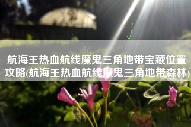 航海王热血航线魔鬼三角地带宝藏位置攻略(航海王热血航线魔鬼三角地带森林)