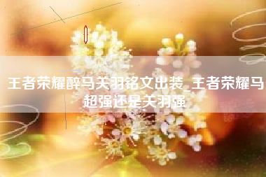 王者荣耀醉马关羽铭文出装_王者荣耀马超强还是关羽强