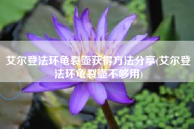 艾尔登法环龟裂壶获得方法分享(艾尔登法环龟裂壶不够用)