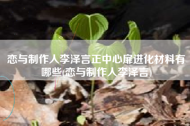 恋与制作人李泽言正中心扉进化材料有哪些(恋与制作人李泽言)