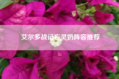 艾尔多战记亡灵奶阵容推荐