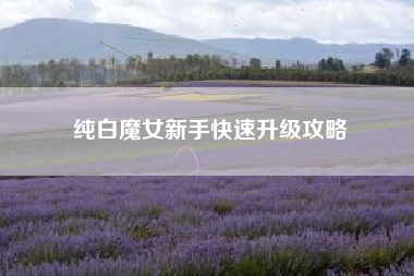纯白魔女新手快速升级攻略