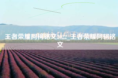 王者荣耀阿柯铭文2022_王者荣耀阿轲铭文